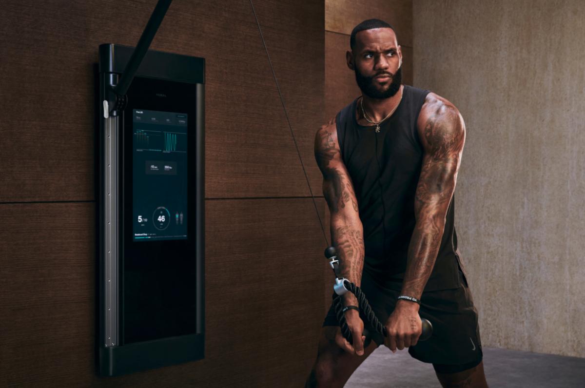 Lebron James using the Tonal machine